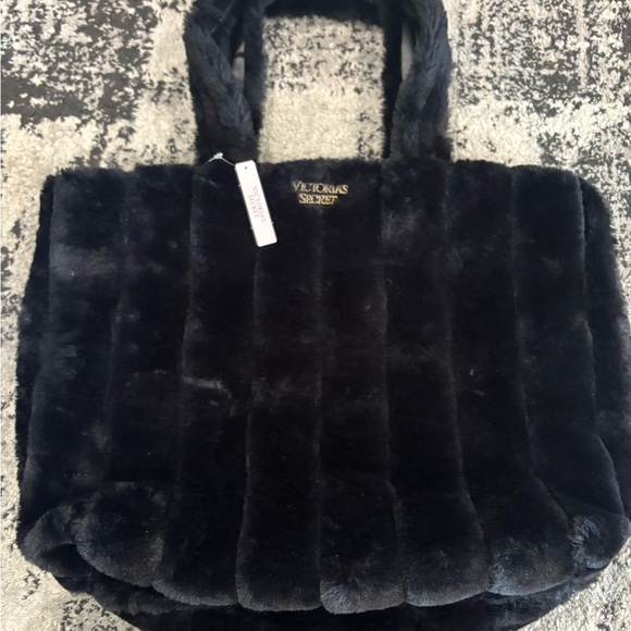 Victoria's Secret Black Plush Tote - Picture 1 of 4
